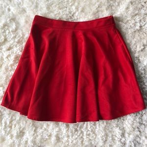 “Frenchi” High Waisted Red Skirt